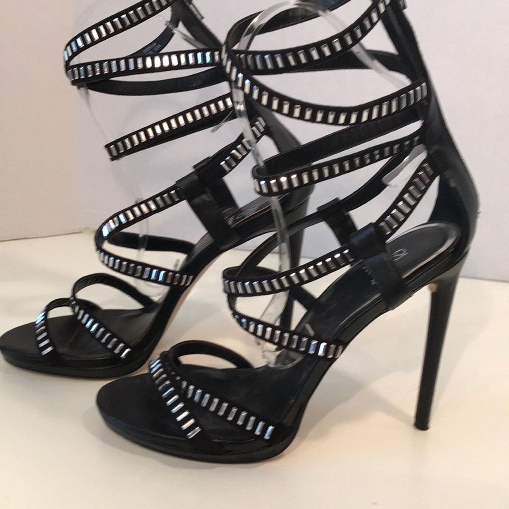 Scene Weaver Black Stilettos w/ Silver Accent 9.5 - Picture 3 of 8